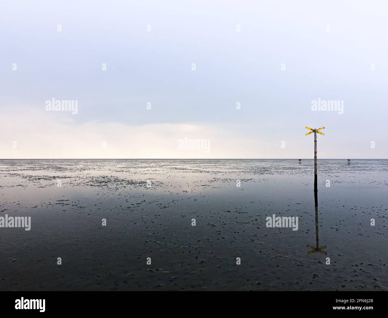 Mer de Wadden pendant Ebee près de Sahlenburg Banque D'Images