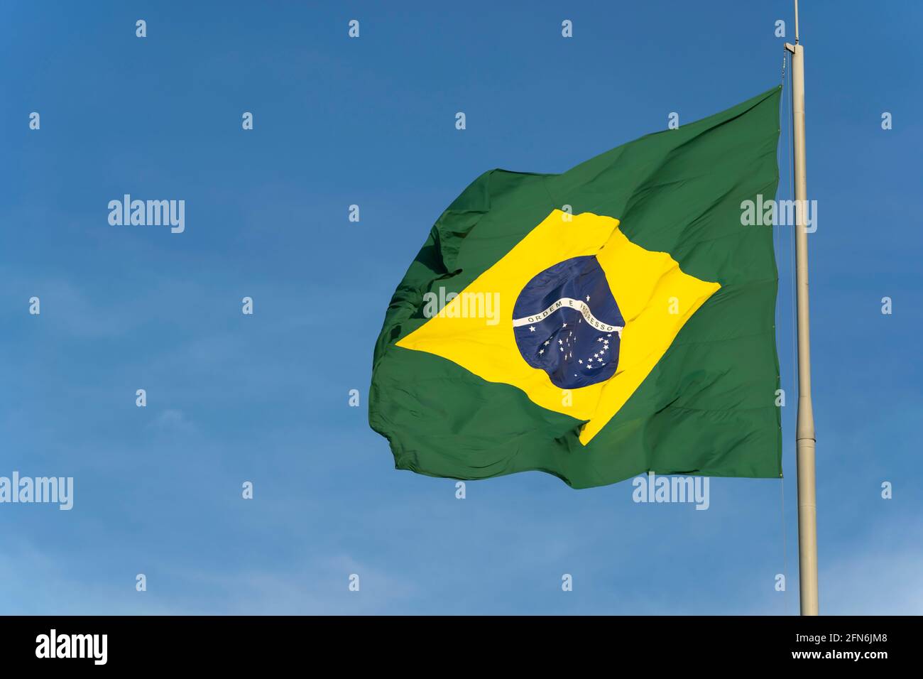 Le drapeau du Brésil. Banque D'Images