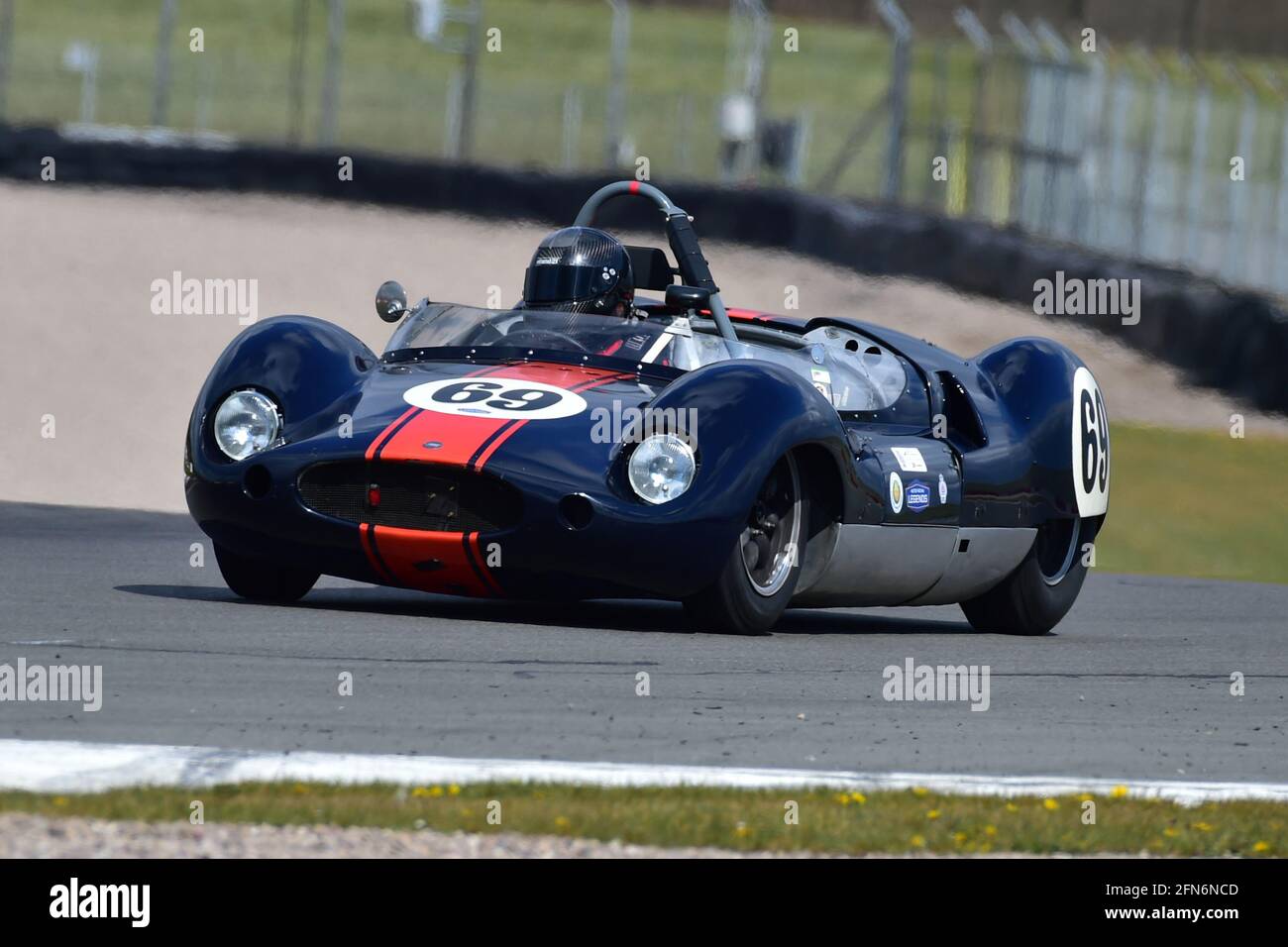 Charlie Martin, Justin Maeers, Cooper Monaco T49, RAC Woodcote Trophée, Stirling Moss Trophée, Pour les voitures de sport avant 61, Donington Historic Festival, DO Banque D'Images