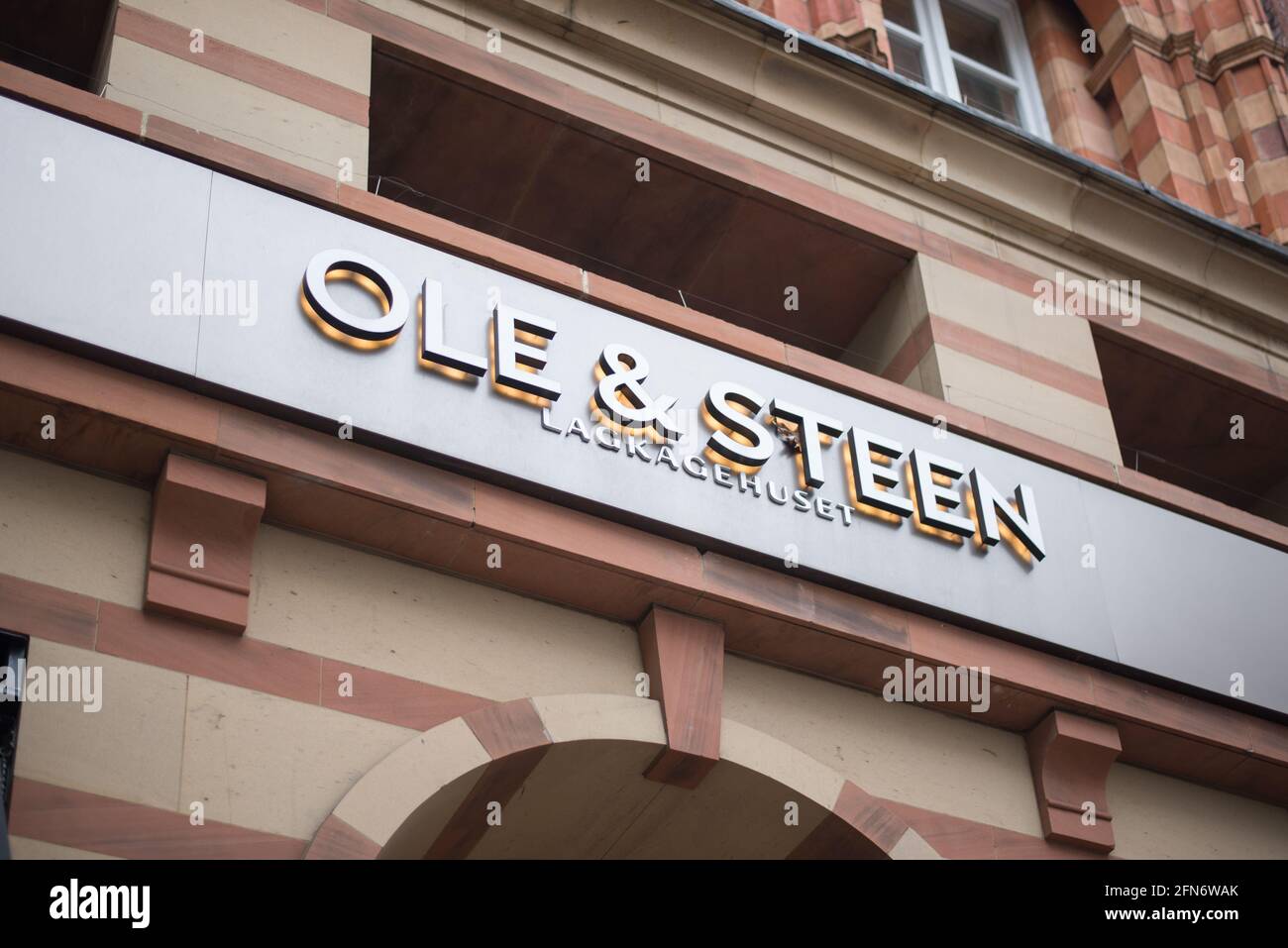 Logo du magasin OLE & Steen Lagkagehuset Bakery Cafe Banque D'Images