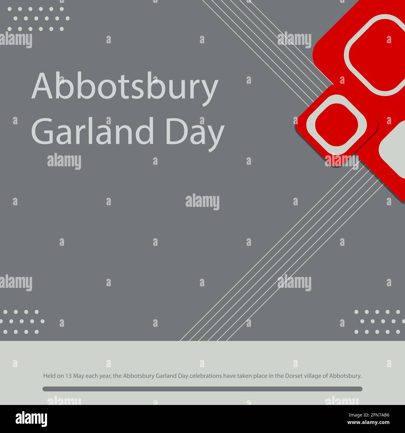 Le 13 mai de chaque année, les célébrations de la fête du Garland d'Abbotsbury ont eu lieu dans le village de Dorset, à Abbotsbury. Illustration de Vecteur