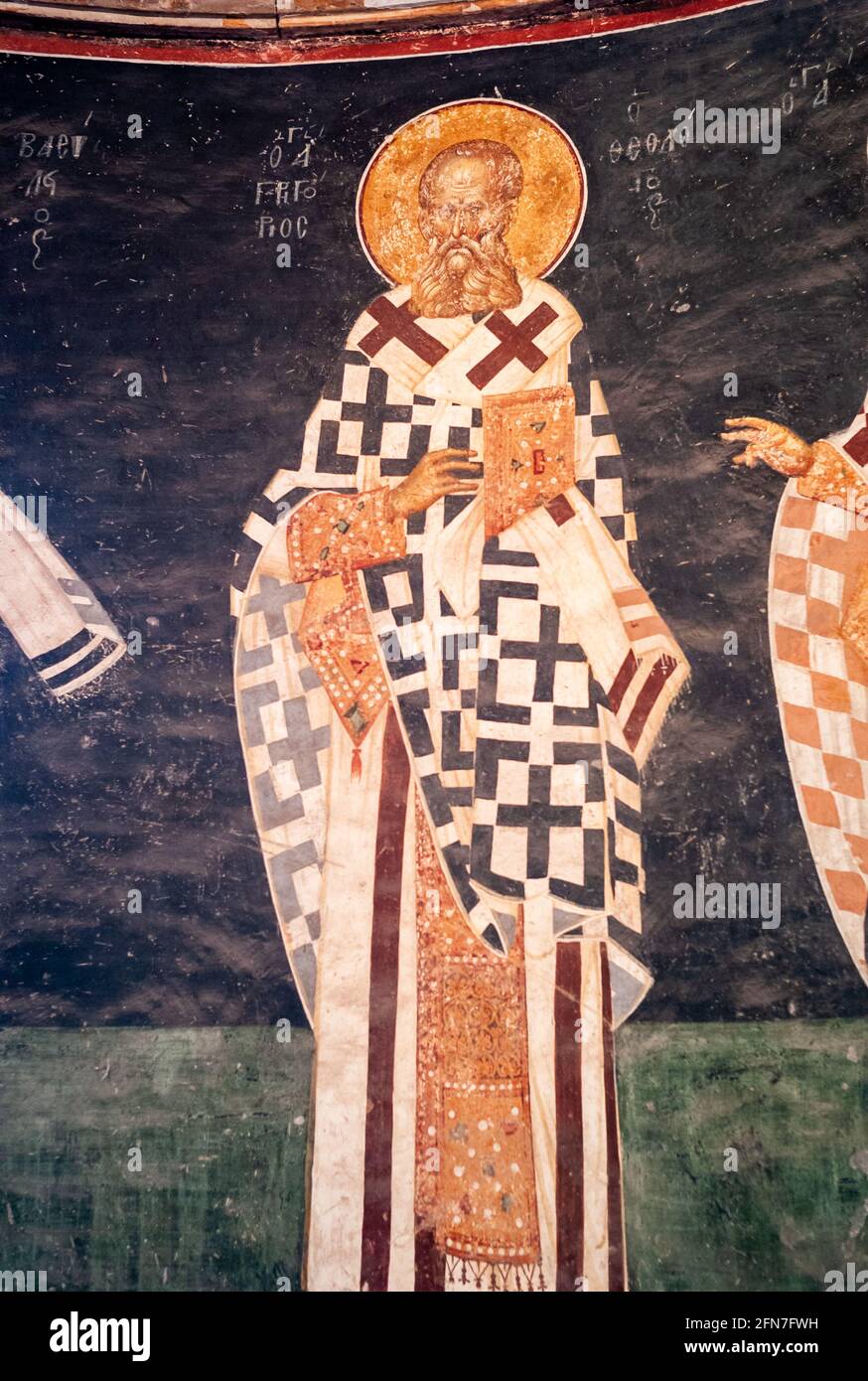 Istanbul, Turquie - juin 10 2014 : Saint Gregory le Fresco théologien dans l'abside de la ParekkLESION du Musée de l'église de Chora. Banque D'Images