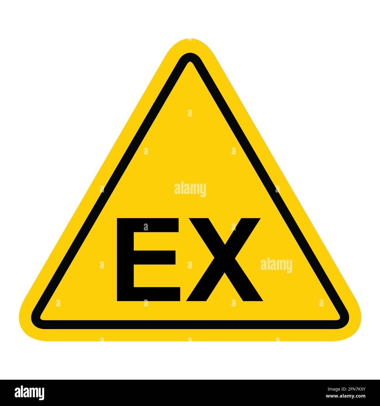 Icône EX explosive, symbole de danger isolé sur fond blanc. Signe de danger vectoriel . Illustration de Vecteur