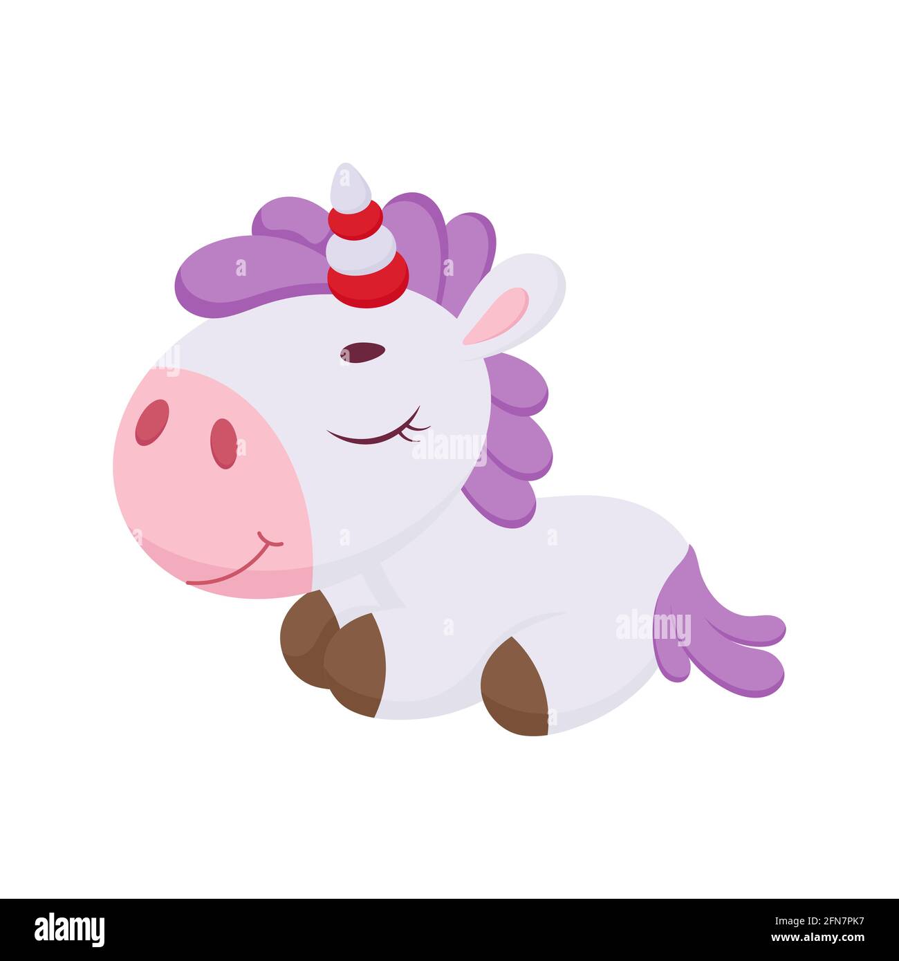 Une Jolie Licorne Magique Qui Dormait Drole De Magie Unicorn Personnage De Dessin Anime Pour L Impression Cartes Douche De Bebe Invitation Fonds D Ecran Decor Chil De Couleur Vive Image Vectorielle Stock
