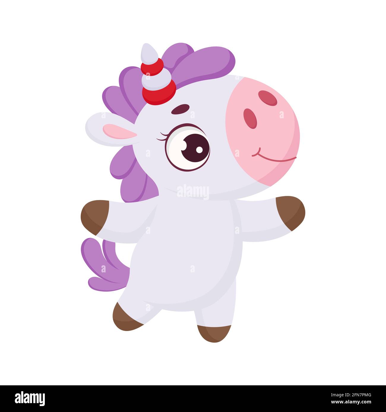 Une Licorne Magique Et Mignonne Drole De Magie Unicorn Personnage De Dessin Anime Pour L Impression Cartes Douche De Bebe Invitation Fonds D Ecran Decor Stoc Puericulture De Couleur Vive Image Vectorielle Stock