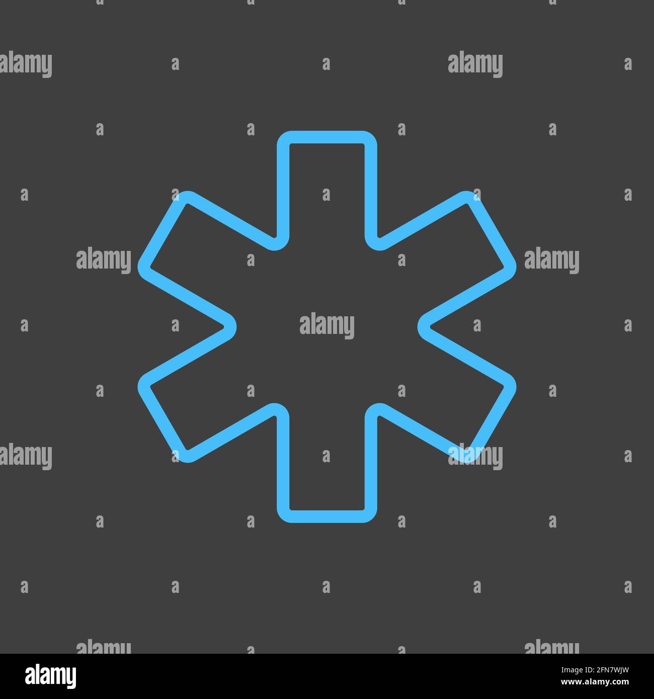 Icône de vecteur de glyphe de soins médicaux d'urgence sur fond sombre. Signe de médecine et de soutien médical. Symbole graphique pour le site Web médical et la conception d'applications, journal Illustration de Vecteur