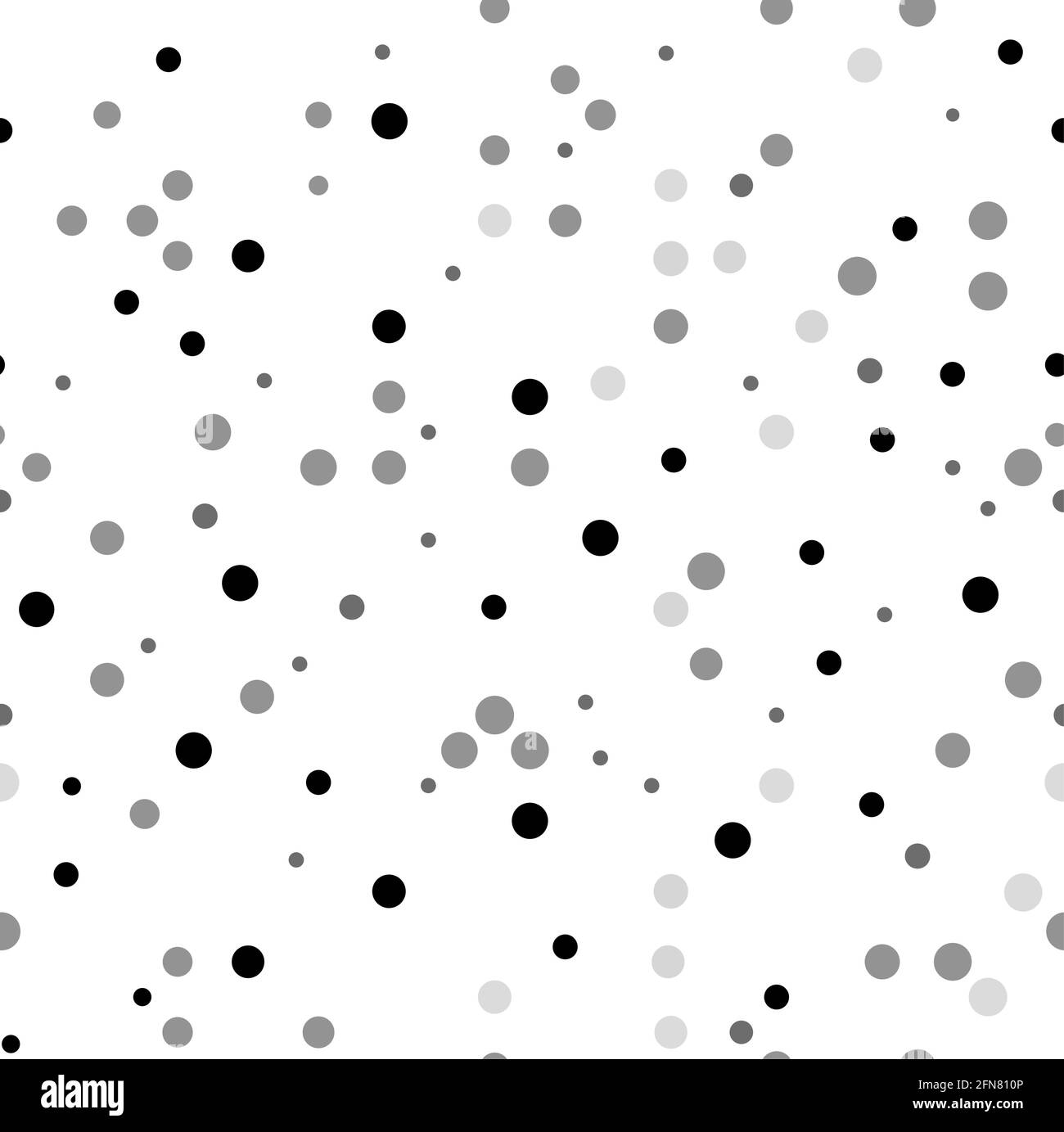 Motif points.cercles gris noir de différentes tailles sur fond blanc. Expérience technologique. Illustration vectorielle. Illustration de Vecteur
