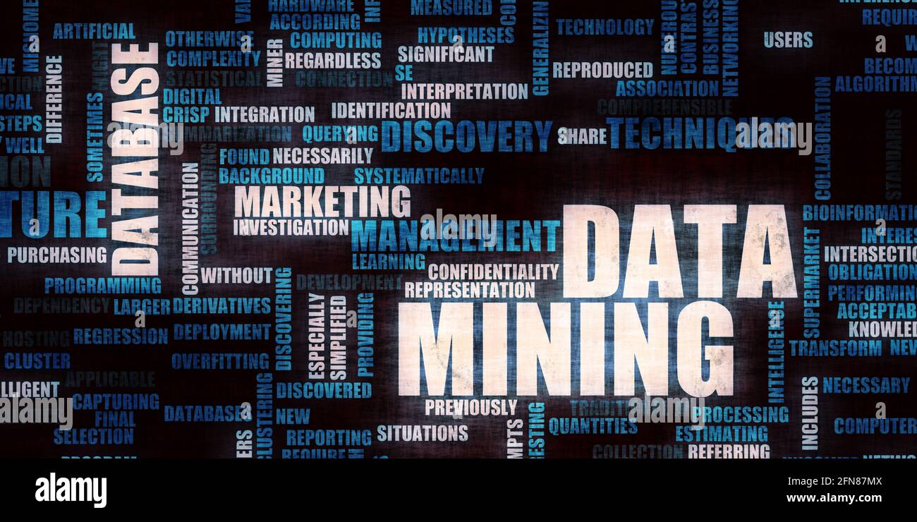 Structure de l'information sur l'exploration des données et statistiques marketing Banque D'Images
