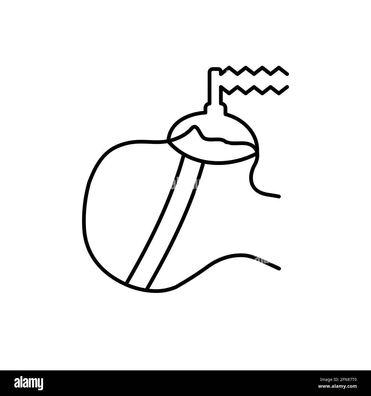 Icône du ventilateur médical et de la ligne patient. Respirateur à ventilation mécanique. Personne avec un masque à oxygène posé. Concept d'anesthésie. Vecteur, plat Illustration de Vecteur