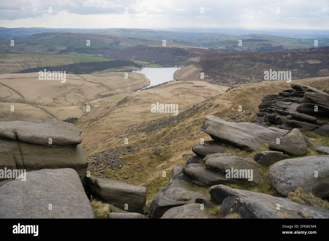 Visite de Kinder Scout dans le parc national de Peak District au Royaume-Uni Banque D'Images