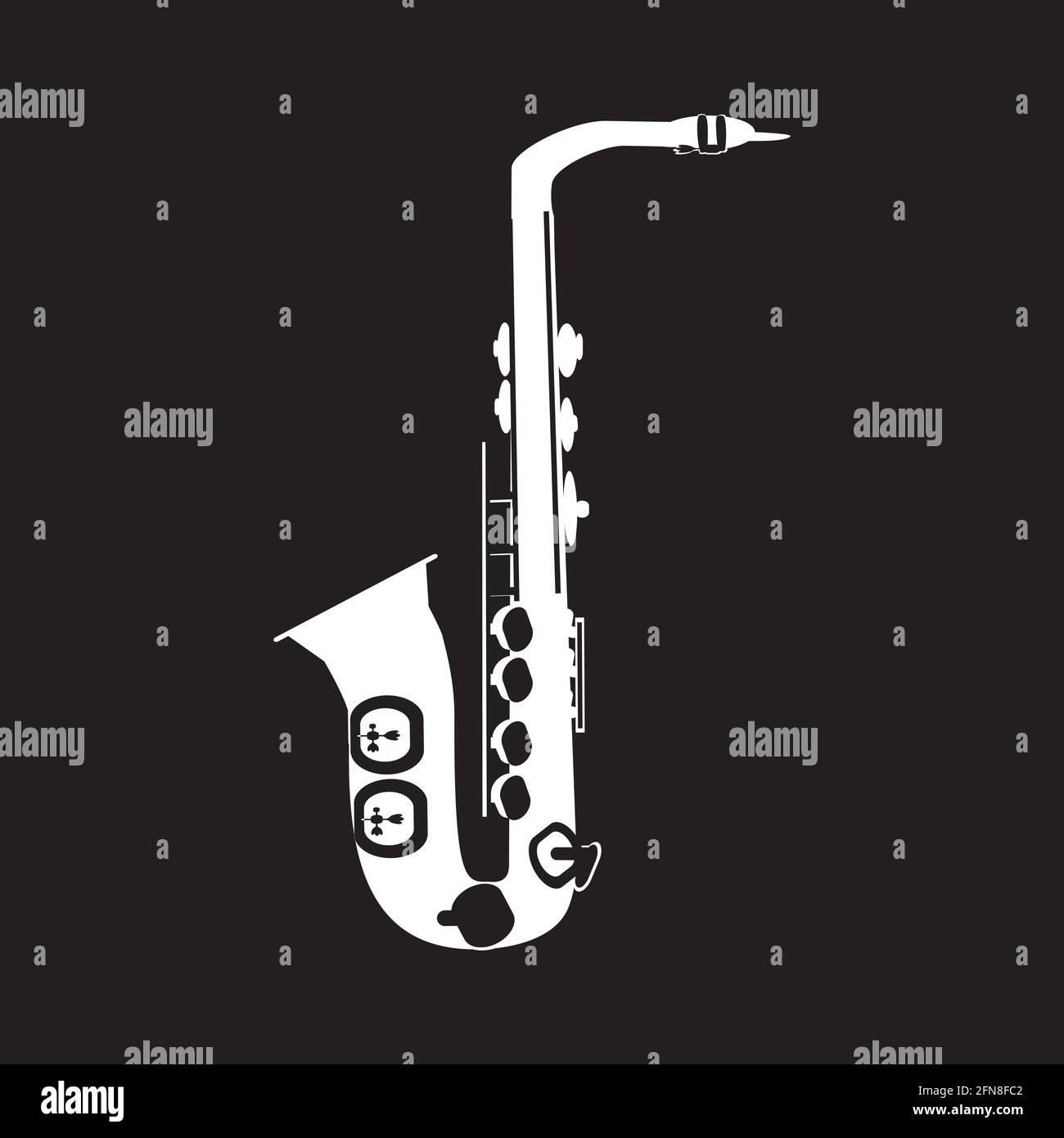 Illustration vectorielle du saxophone blanc Illustration de Vecteur