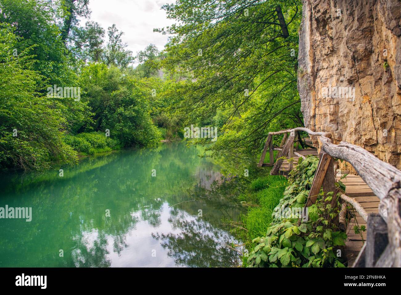 Iskar Panega Geopark le long de la rivière Gold Panega près de Lukovit, Bulgarie Banque D'Images