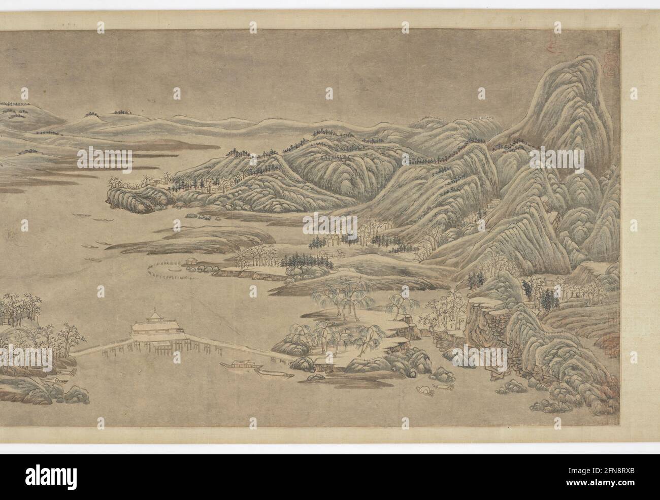 Déneigement sur les montagnes et les rivières, après Wang Wei, XVIe-XVIIe siècle. Auparavant attribué à Zhao Yuan. Banque D'Images