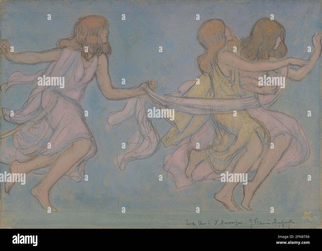 Les enfants jouent, 1915. Banque D'Images