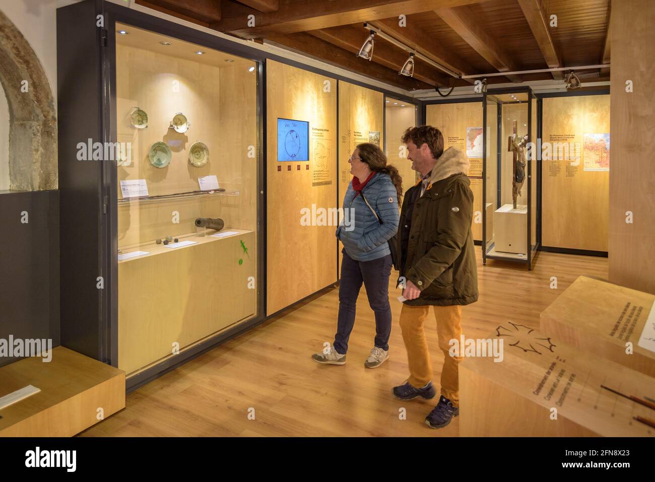 Intérieur du musée, Musèu dera Val d'Aran, à Vielha (Vallée de l'Aran, Catalogne, Espagne) ESP: Interior del Musèu dera Val d'Aran, en Vielha (España) Banque D'Images