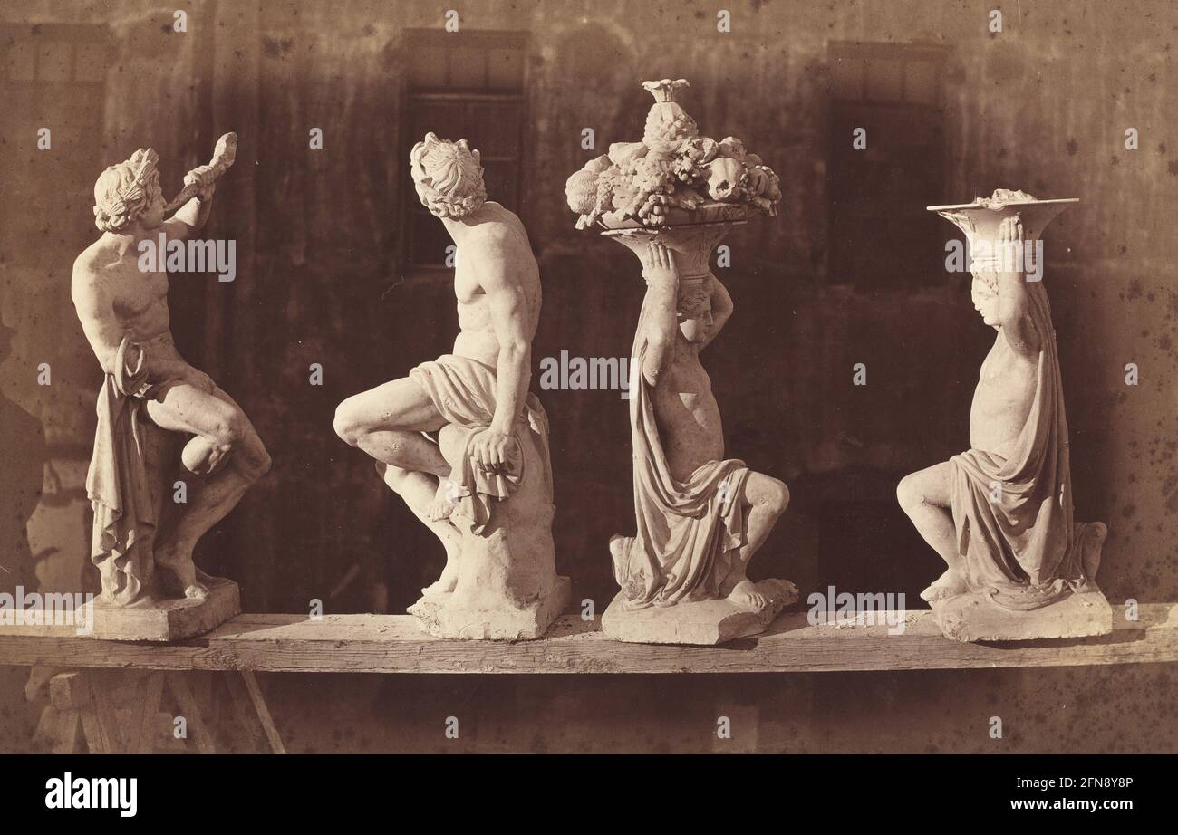 Quatre statues, c. 1868. Banque D'Images