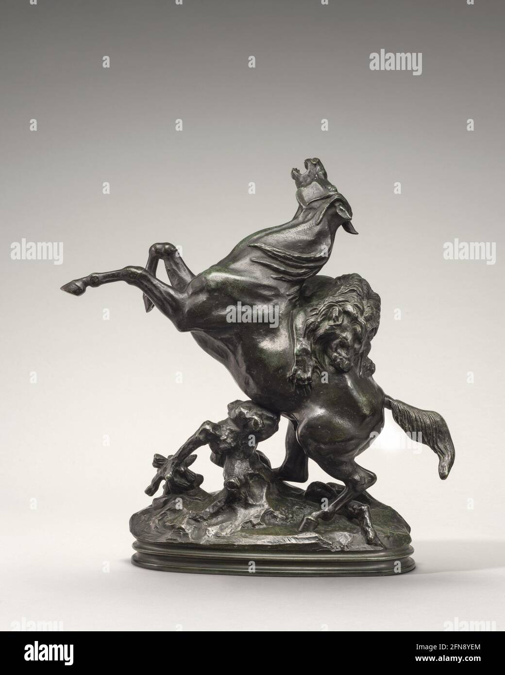 Cheval attaqué par un Lion, modèle s.d., coulée 1857/1873. Banque D'Images