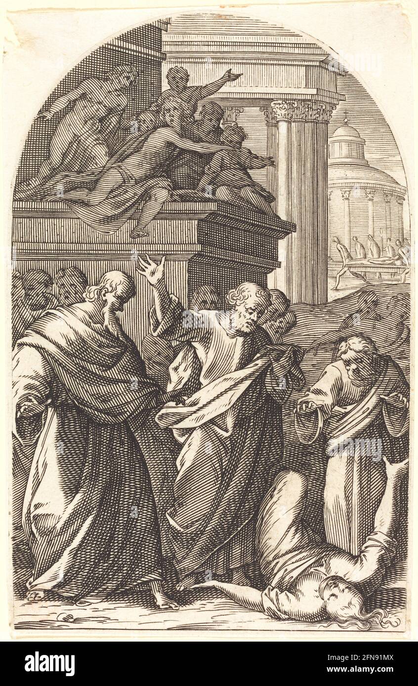 Sapphira puni par la mort, 1608/1611. Banque D'Images