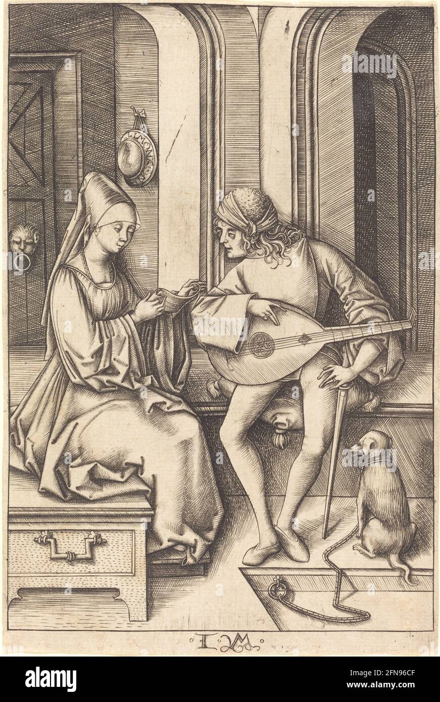 Le joueur de luth et le chanteur, c. 1495/1503. Banque D'Images