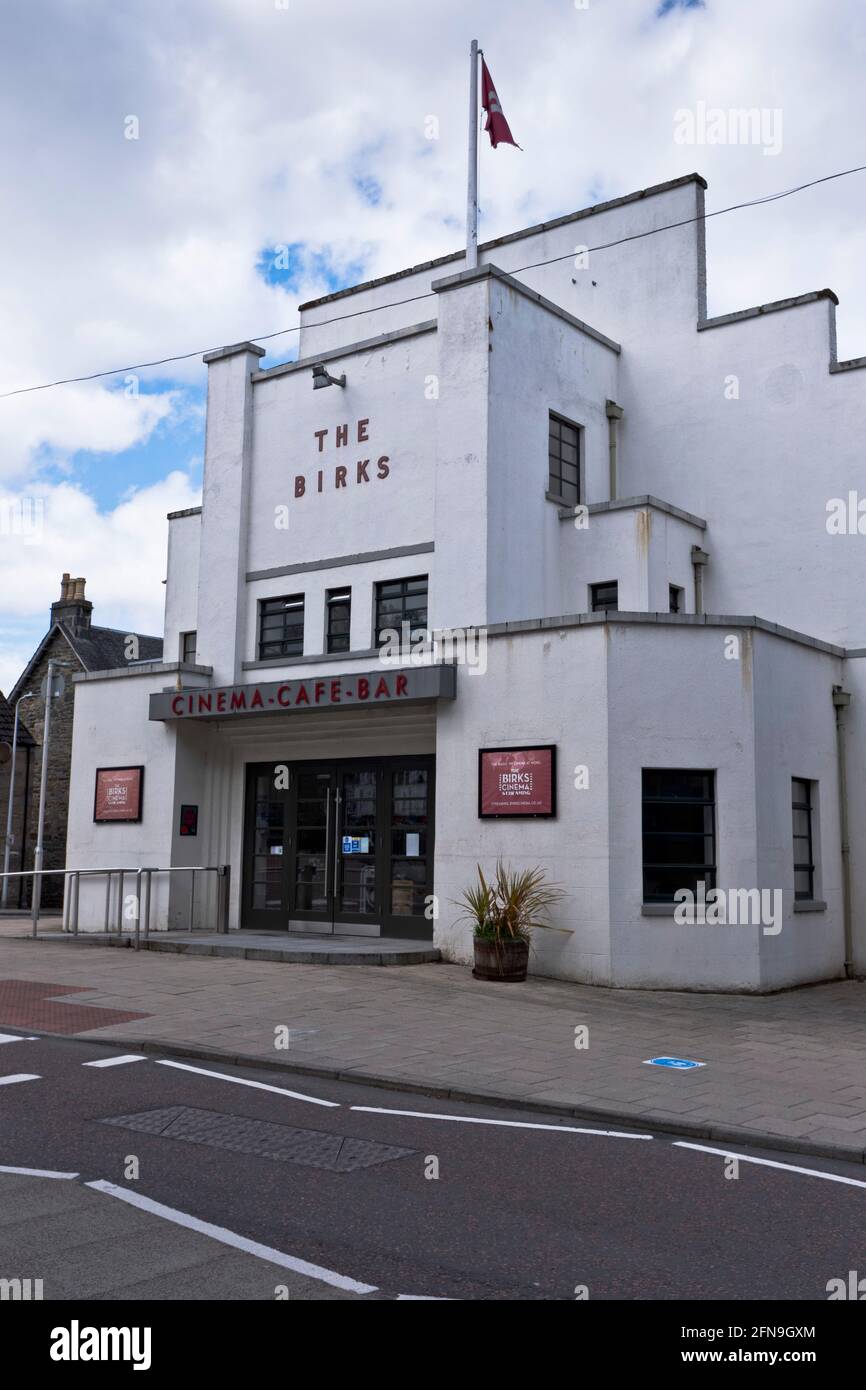 dh The Birks Cinema ABERFELDY PERTHSHIRE Art Deco Cinemas entrée façade bâtiment uk Banque D'Images