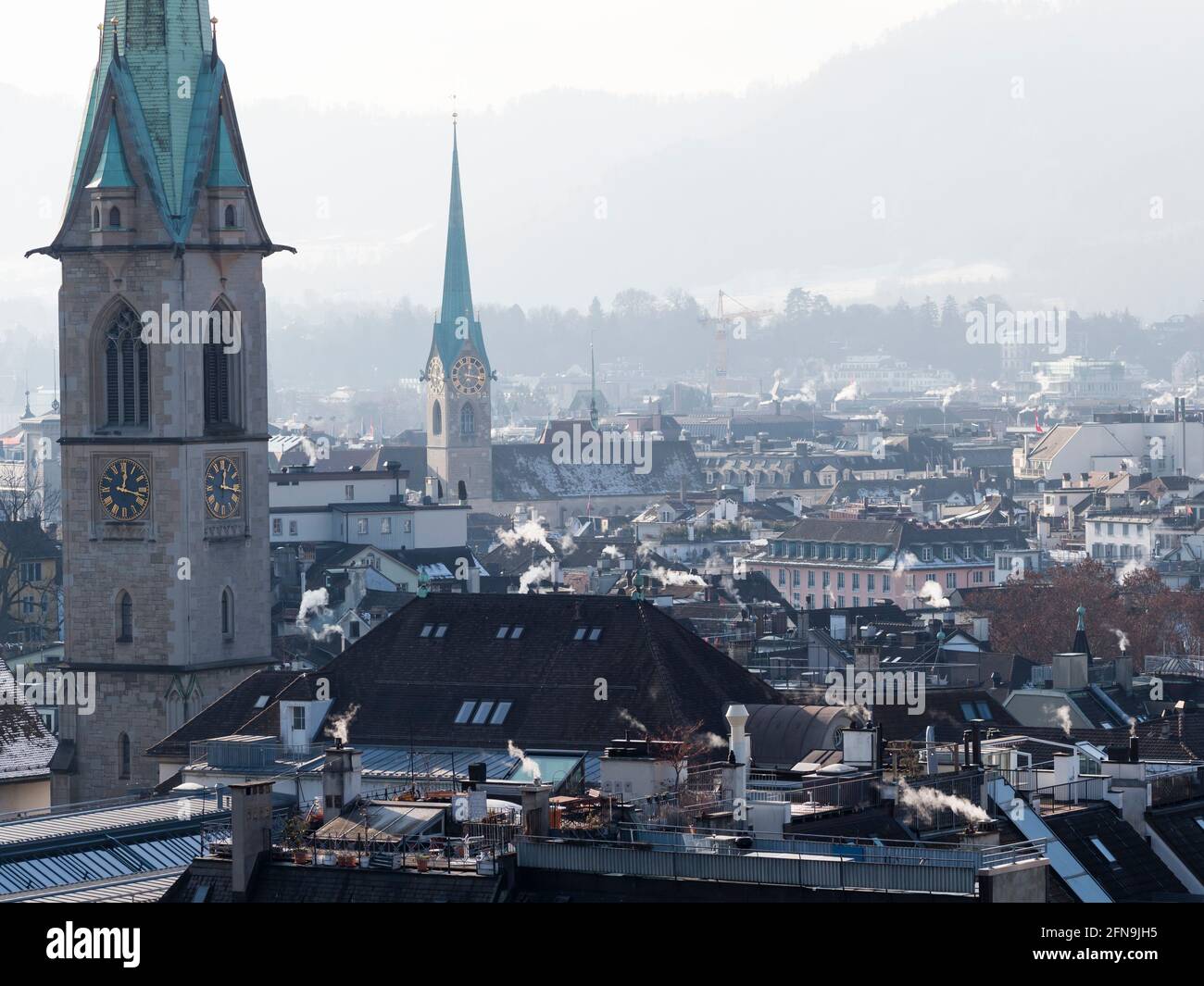 Découvrez le panorama de la vieille ville de Zurich, en Suisse. Banque D'Images