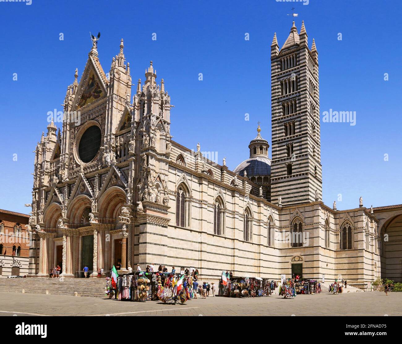 Ville de Sienne. Toscane. Italie. 06/30/2016. Notre-Dame-de-l'Assomption, lieu touristique du centre historique. Banque D'Images