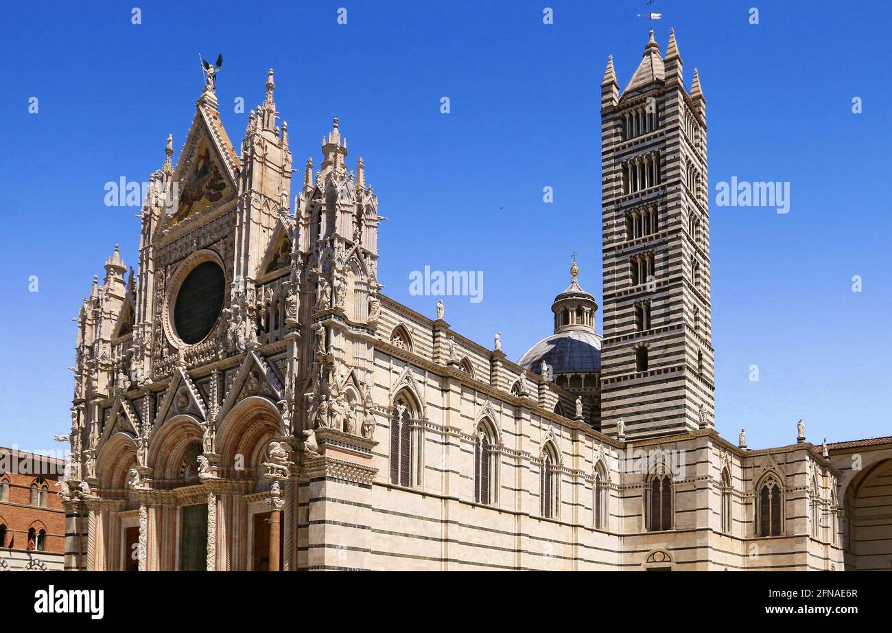 Ville de Sienne. Toscane. Italie. 06/30/2016. Notre-Dame-de-l'Assomption, lieu touristique du centre historique. Banque D'Images