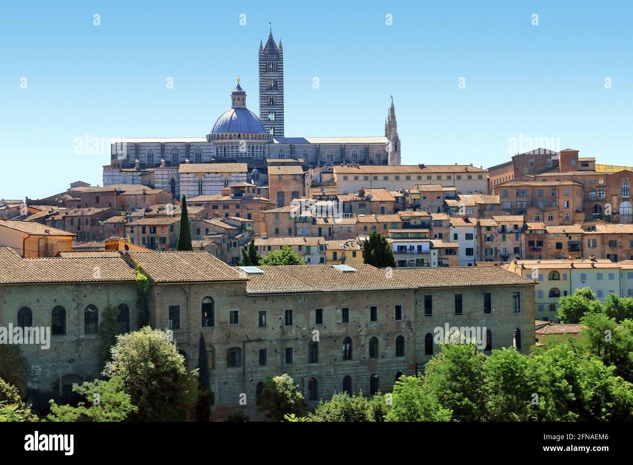 Vue panoramique de Sienne en Toscane. Italie. Banque D'Images
