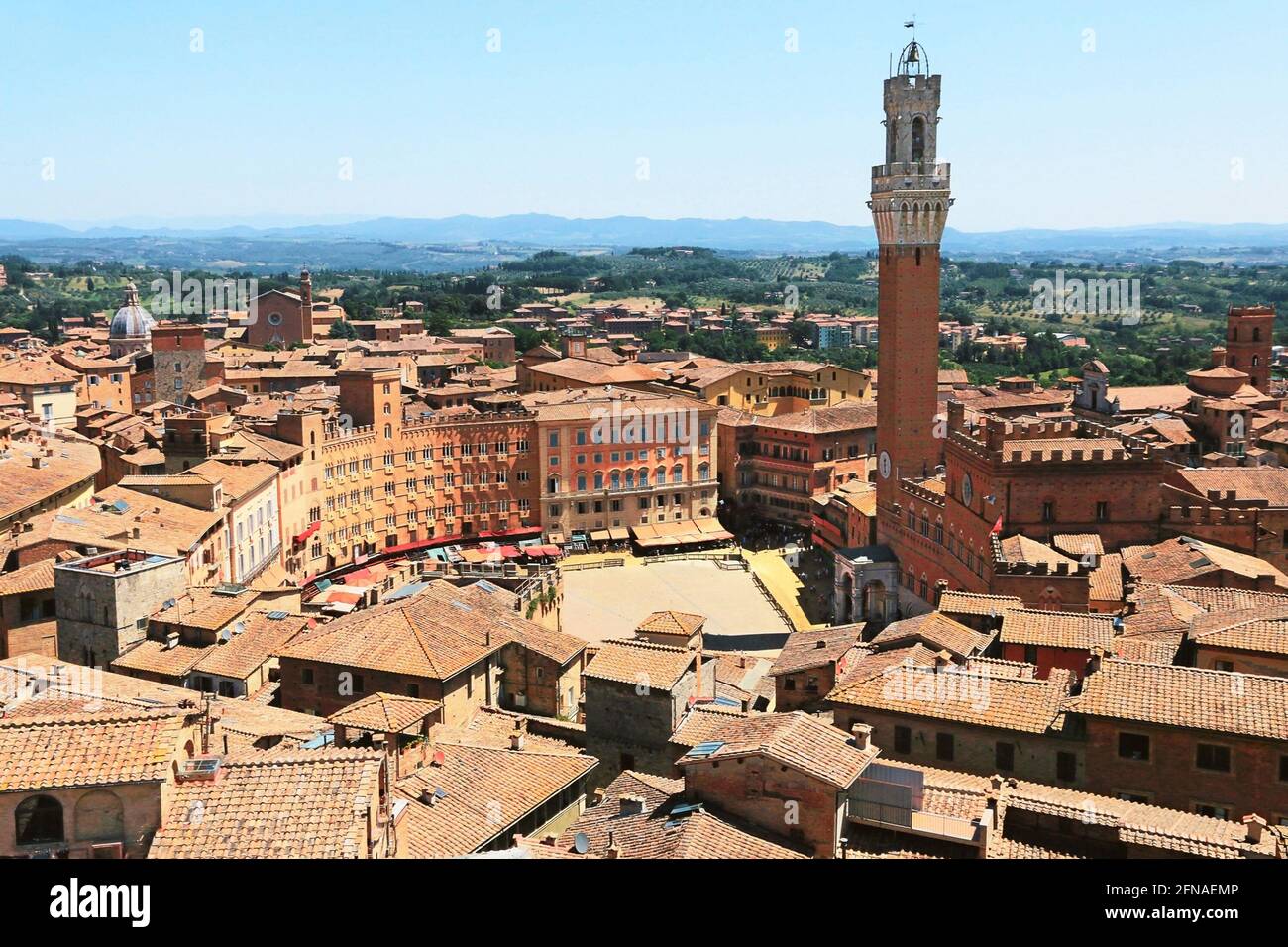 Vue panoramique de Sienne en Toscane. Italie. Banque D'Images