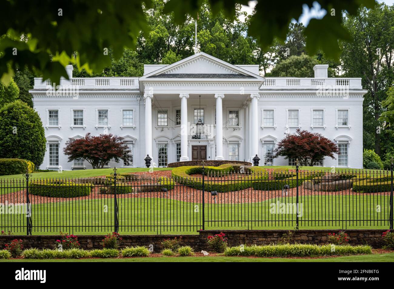 Atlanta White House, un modèle de maison privée à l'échelle 3/4 de la Maison Blanche des États-Unis à Atlanta, en Géorgie. (ÉTATS-UNIS) Banque D'Images