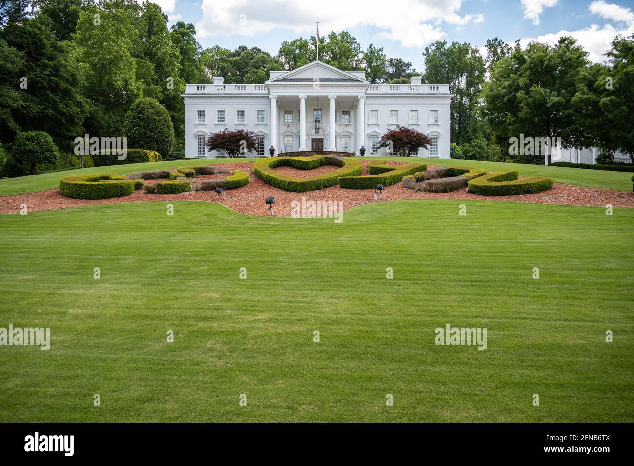 Atlanta White House, un modèle de maison privée à l'échelle 3/4 de la Maison Blanche des États-Unis à Atlanta, en Géorgie. (ÉTATS-UNIS) Banque D'Images