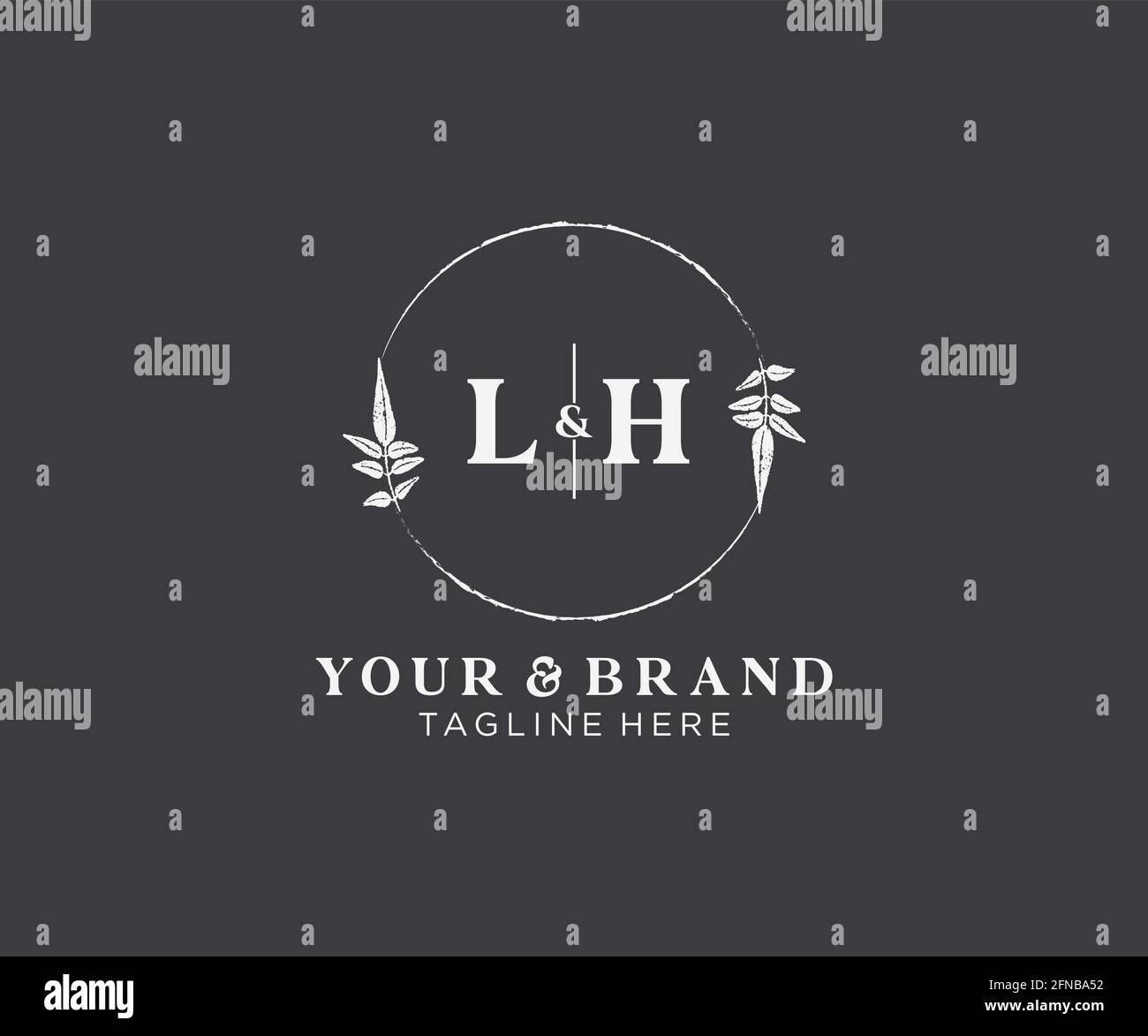 Lettres à gauche, cadres floraux. Décoration unique en monoline préfaite, modifiable et féminine, pour une carte de vœux, une invitation à un mariage. Illustration de Vecteur