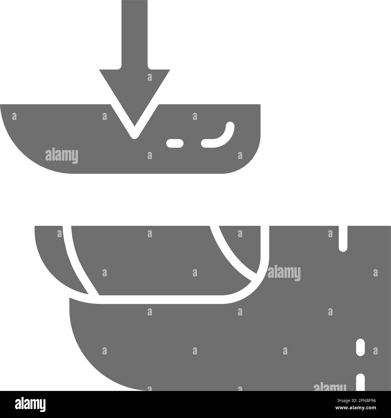 Faux ongles, ongles prolongés, manucure icône grise de salon. Illustration de Vecteur