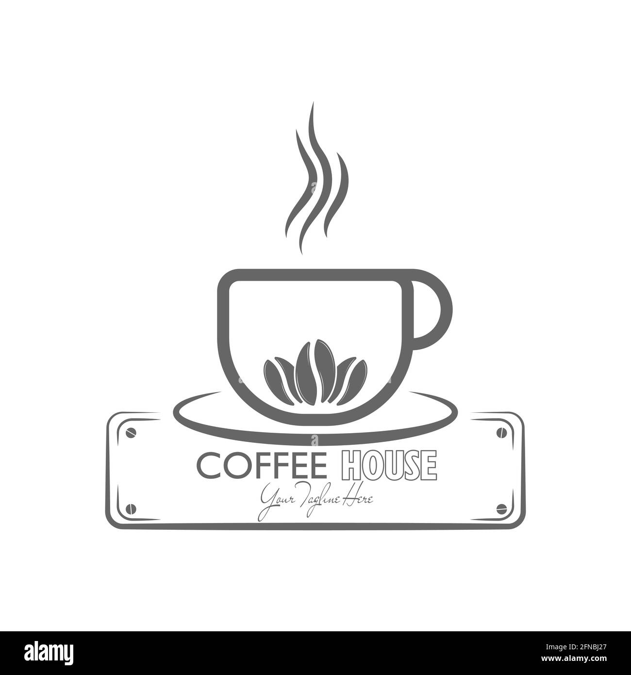 Logo pour café, café, café ou bar. Une tasse de café pour un sticker créatif ou un design de marque, pour la décoration du menu. Style plat. Illustration de Vecteur