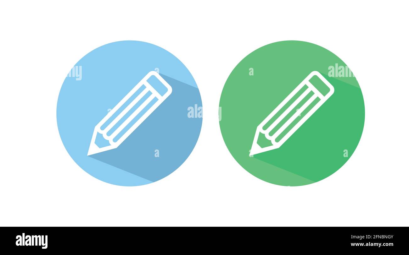 Modifier l'icône ou le jeu de signes. Jeu d'icônes de crayon. Illustration plane isolée vectorielle d'un crayon. Illustration de Vecteur