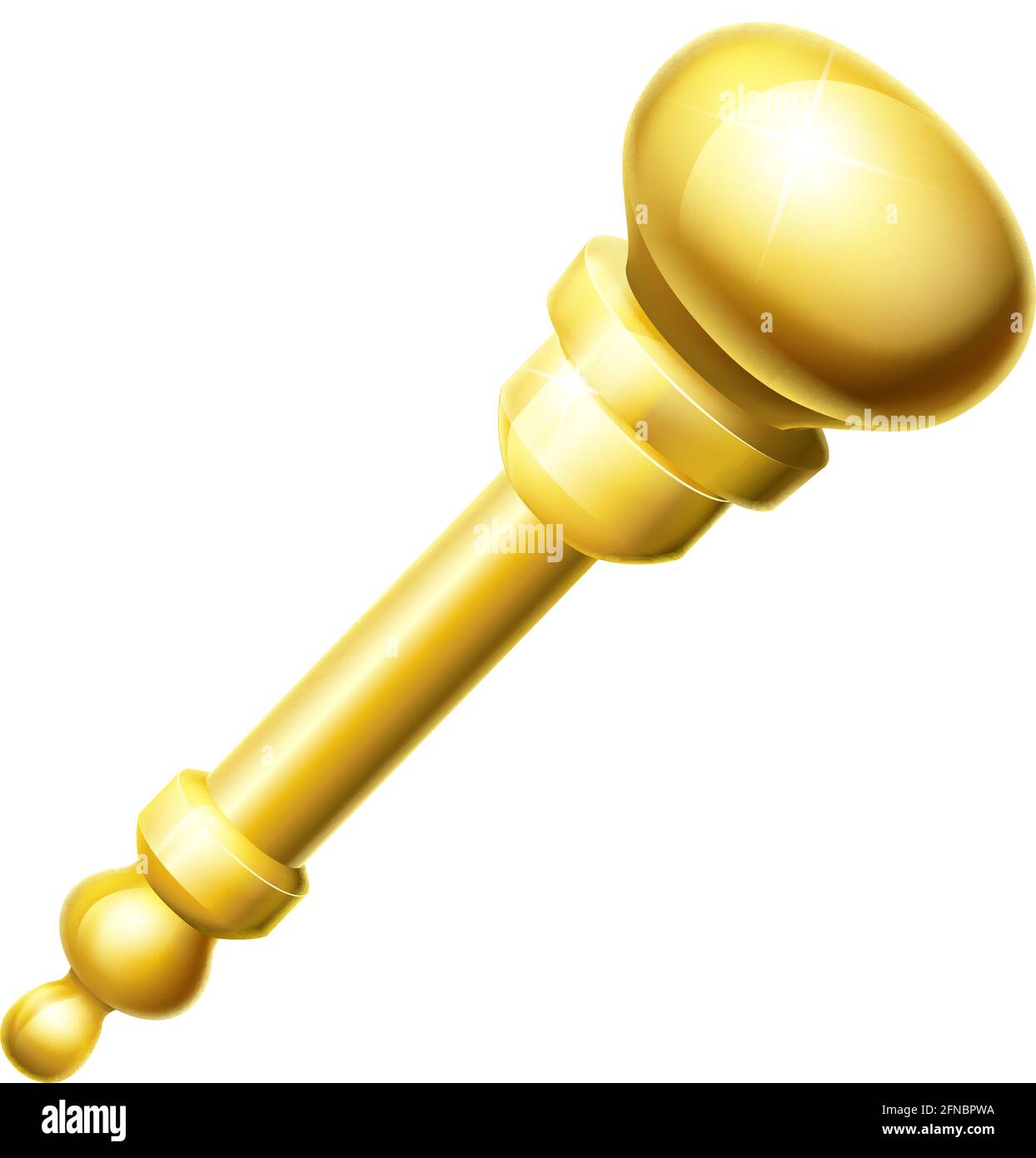 Icône de dessin animé Golden Royal Scepter Illustration de Vecteur