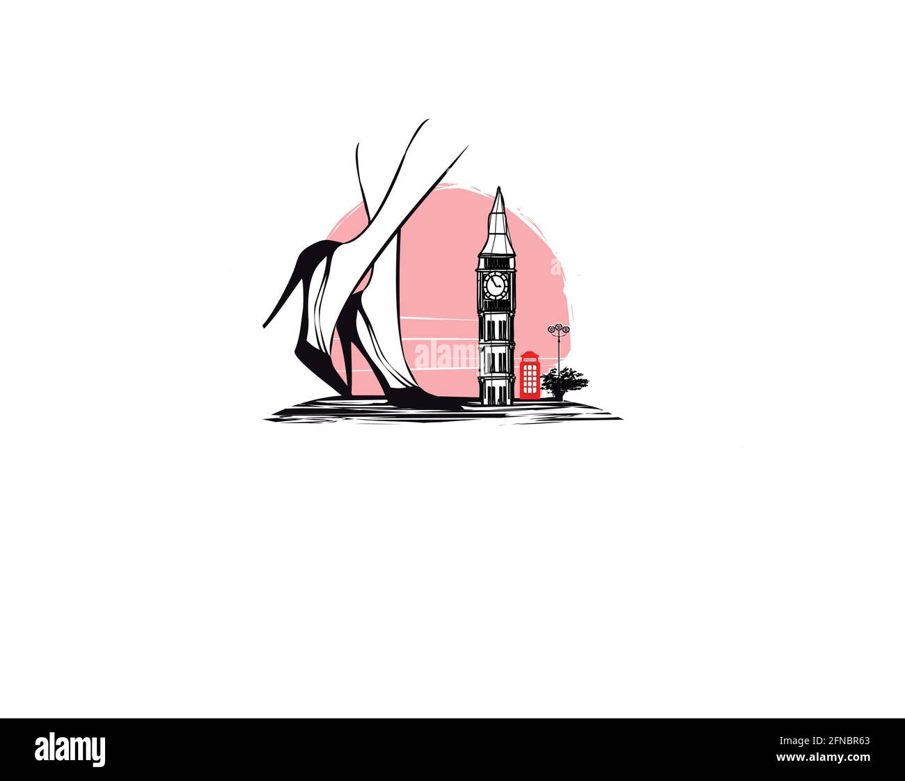 Woman shopping in London - carte Illustration de Vecteur