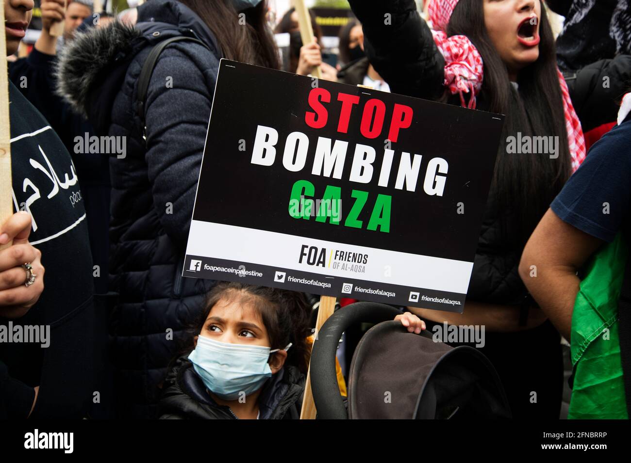 15 mai 2021.Marche de solidarité avec la Palestine à l'occasion de l'anniversaire de la Nakba (catastrophe) lorsque les Palestiniens commémorent le nettoyage ethnique de la Palestine Banque D'Images