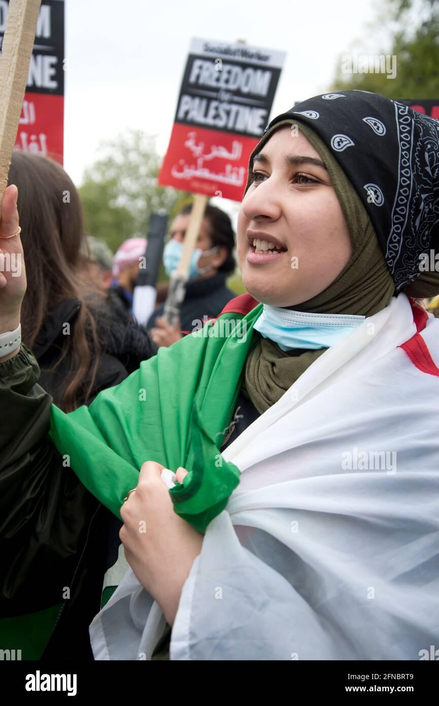 15 mai 2021.Marche de solidarité avec la Palestine à l'occasion de l'anniversaire de la Nakba (catastrophe) lorsque les Palestiniens commémorent le nettoyage ethnique de la Palestine Banque D'Images