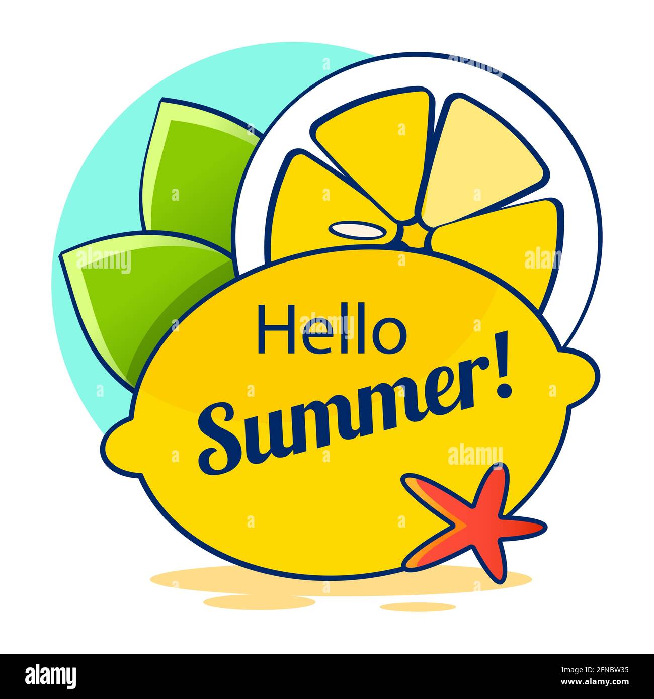 Bonjour été sur aquarelle. Modèles de logo de l'heure d'été. Étiquette de conception typographique isolée. Lettres des fêtes d'été pour invitation, carte de vœux Illustration de Vecteur