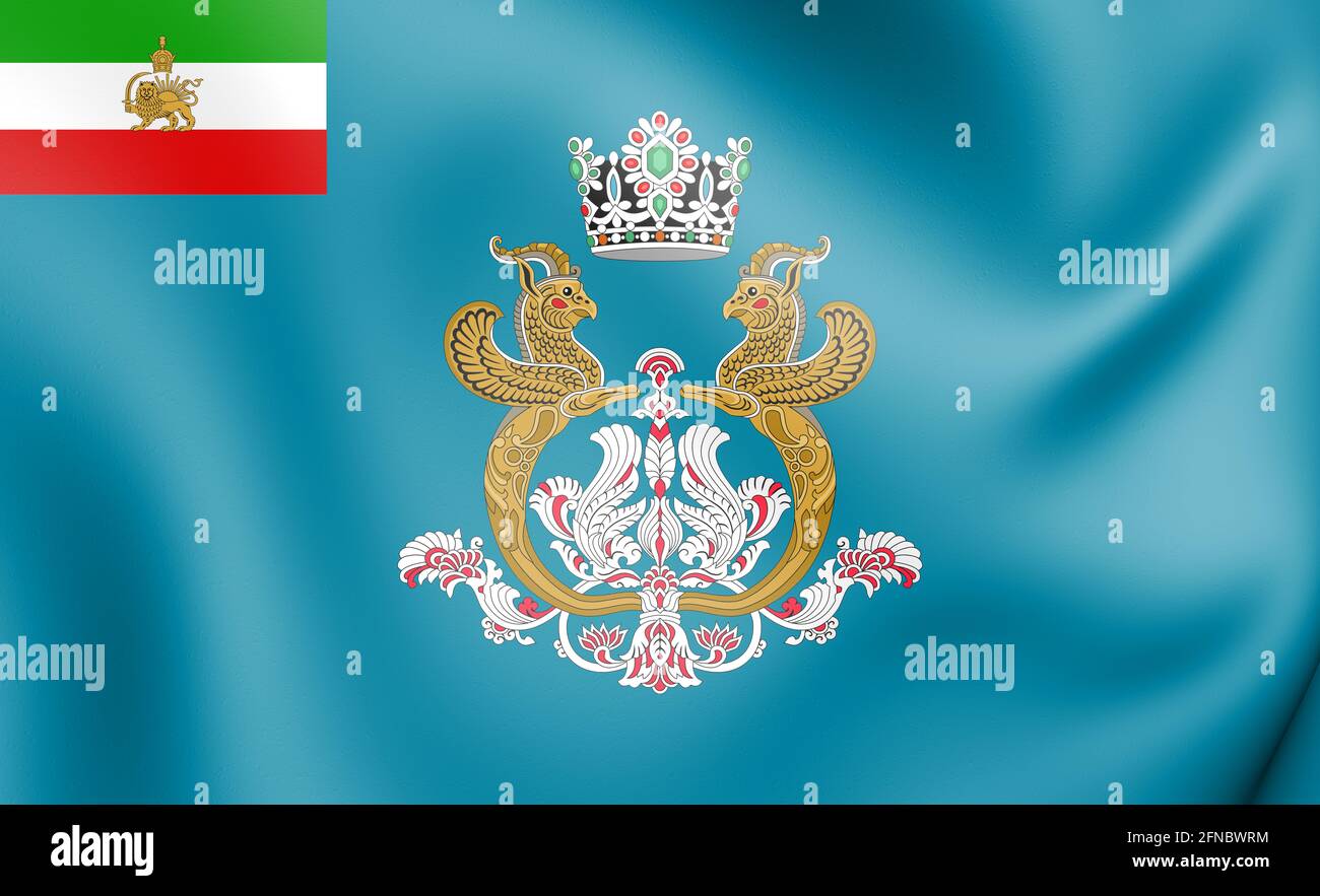 3D norme impériale du Shahbanou d'Iran. Illustration 3D. Banque D'Images
