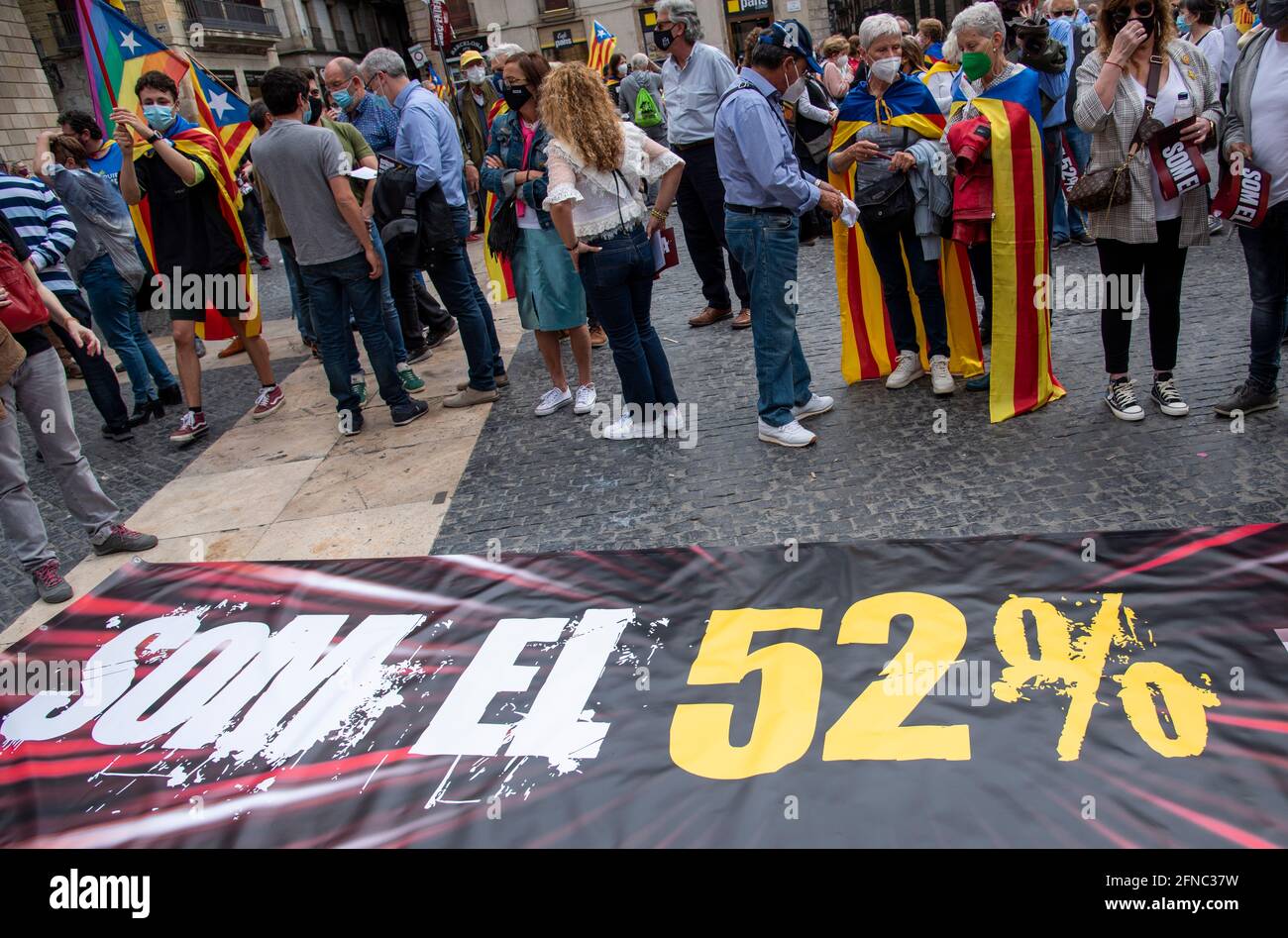 Cataluña ESPAÑA la ANC exige un acuerdo a ERC y JxCat: 'i Hay elecciones nunca más estaremos a vuestro lado' Banque D'Images