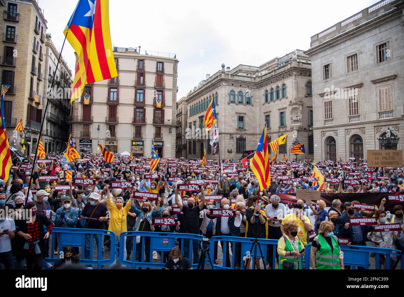 Cataluña ESPAÑA la ANC exige un acuerdo a ERC y JxCat: 'i Hay elecciones nunca más estaremos a vuestro lado' Banque D'Images