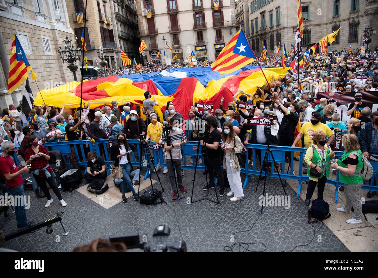 Cataluña ESPAÑA la ANC exige un acuerdo a ERC y JxCat: 'i Hay elecciones nunca más estaremos a vuestro lado' Banque D'Images