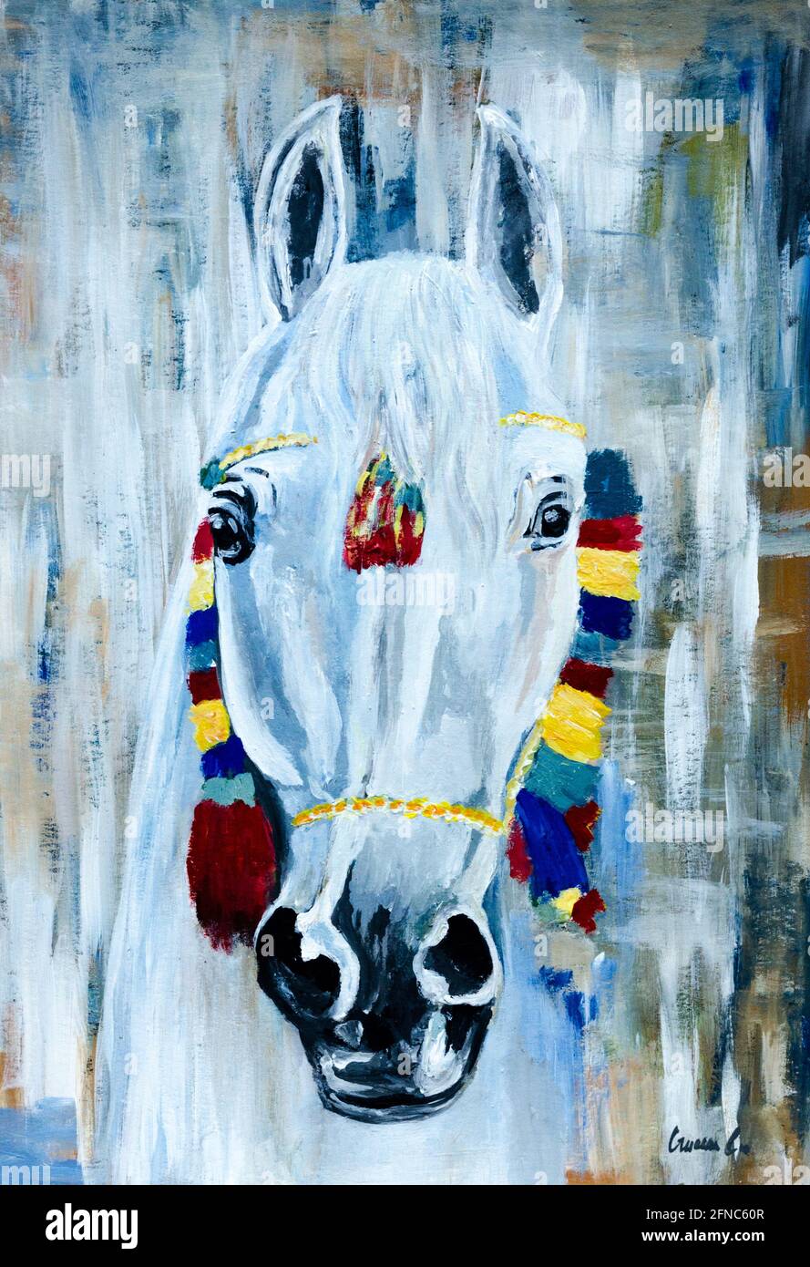 Peinture de cheval Banque D'Images