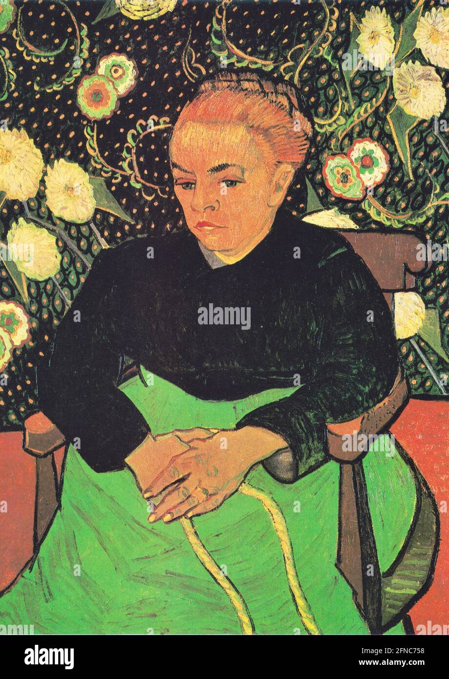 Œuvre de Vincent van Gogh - la Berceuse - Femme qui bascule un berceau; Augustine-Alix Pellicot Roulin Banque D'Images