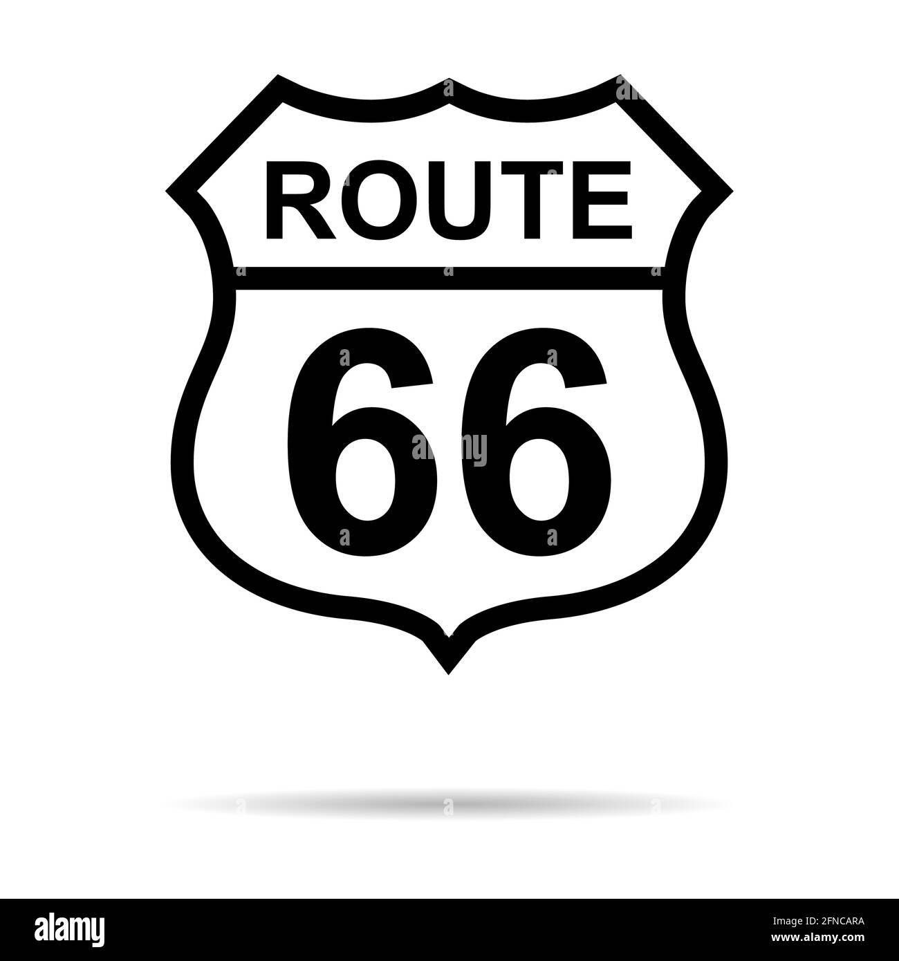 Route 66 icône classique, Voyage usa histoire autoroute, amérique route voyage vecteur arrière-plan . Illustration de Vecteur