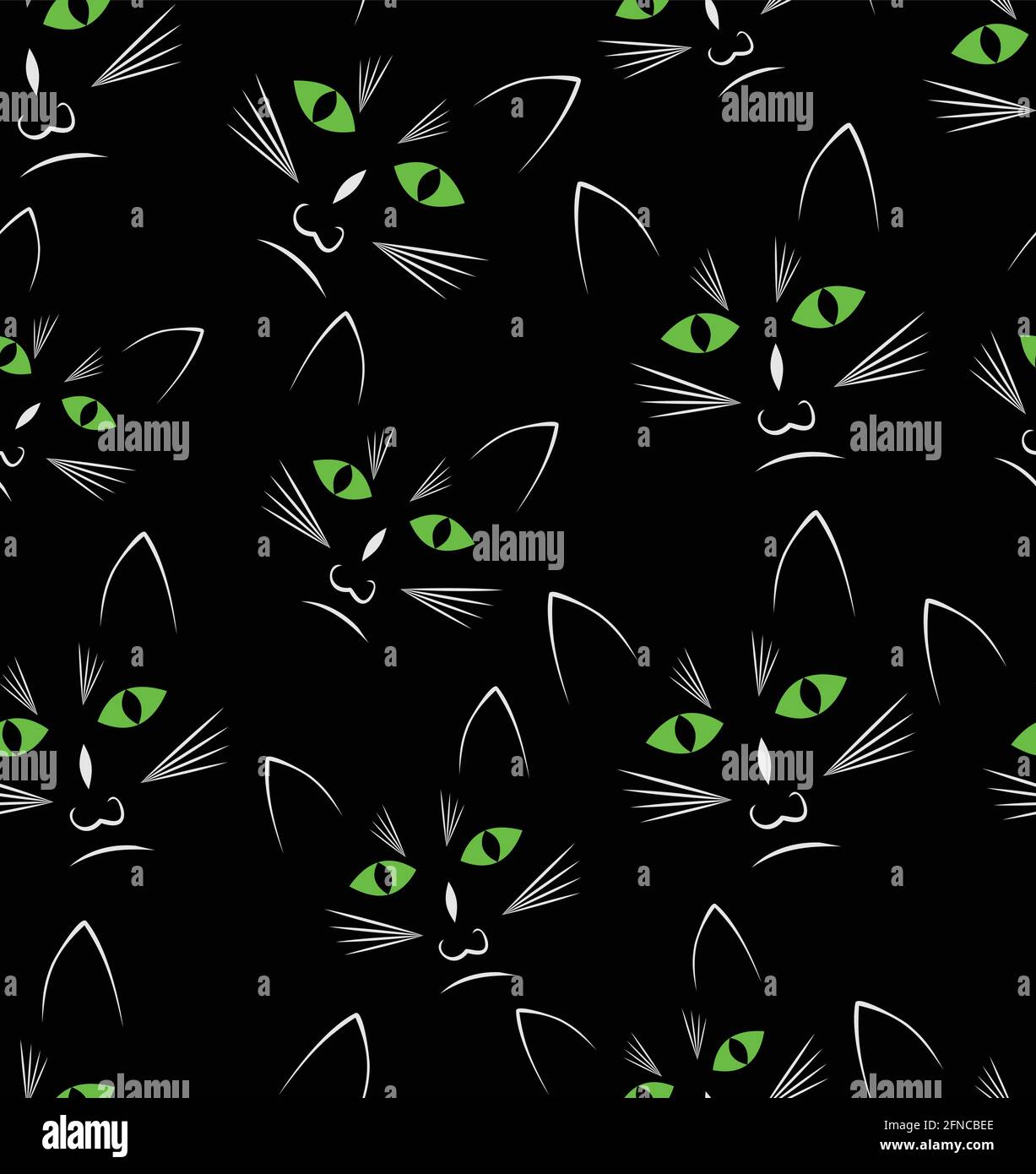 Arrière-plan noir avec têtes CATS noires, arrière-plan vectoriel transparent, Vector EPS 10 Illustration de Vecteur