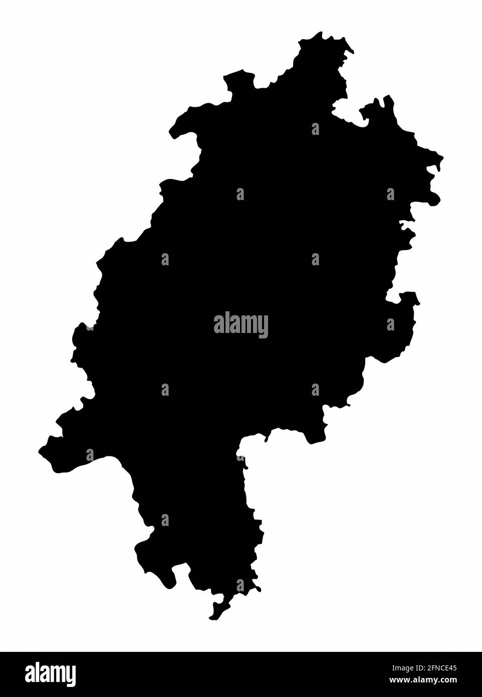 Carte de silhouette sombre de l'État de Hesse isolée sur fond blanc, Allemagne Illustration de Vecteur