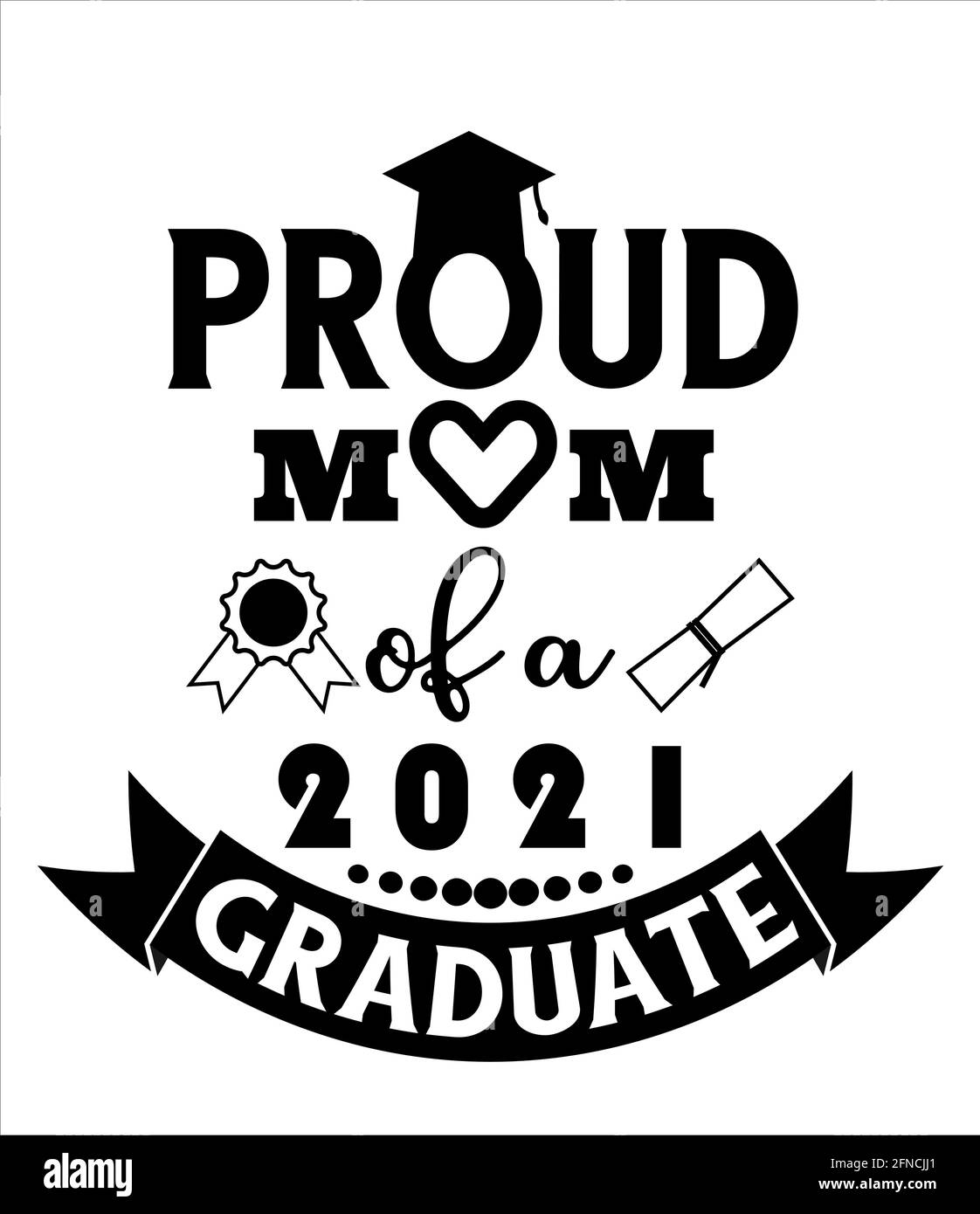 Fière maman d'un diplômé de 2021, conception de t-shirt d'école, cadeau d'enseignant, cadeau de senior, vecteur de chemise d'enseignant, Typographie T-shirt Design, symbole pour diplômé. Illustration de Vecteur